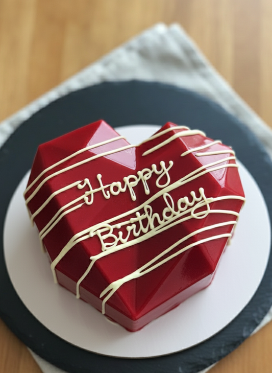 Heart Birthday Cake – Red Velvet Glazed